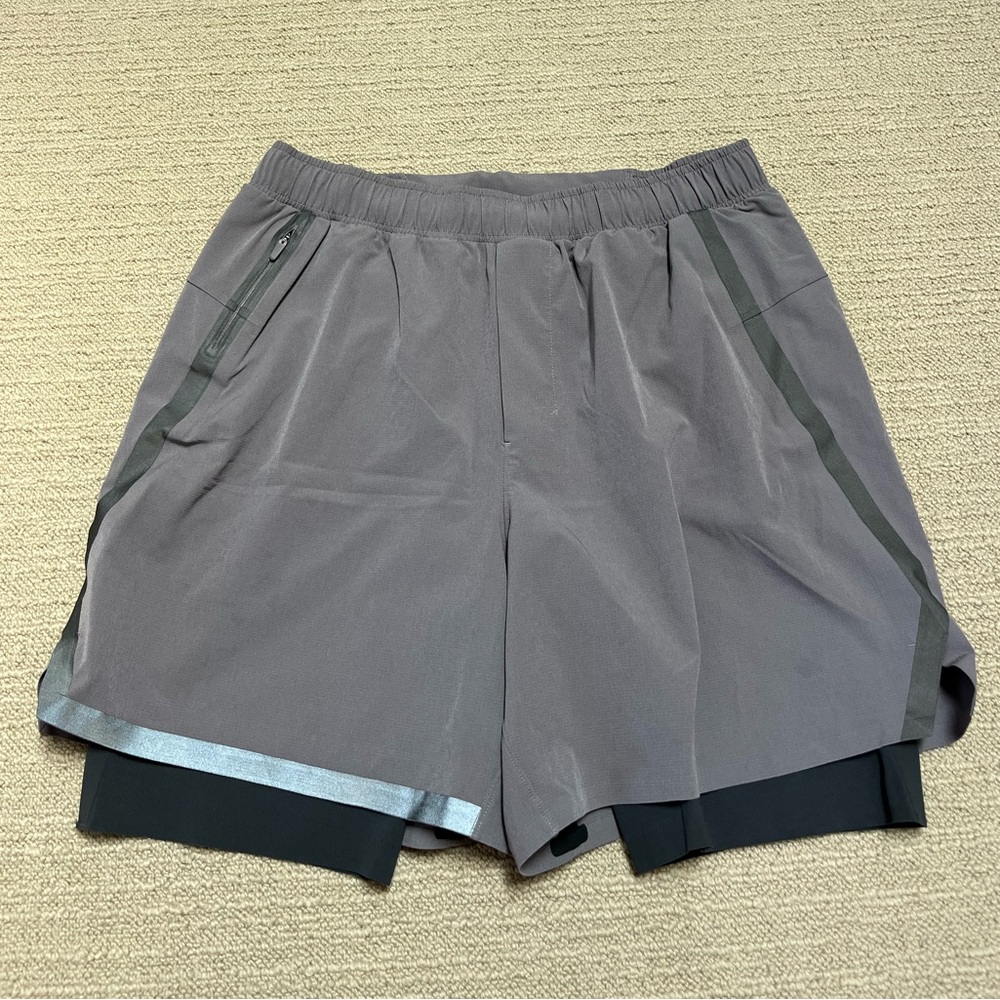 Men’s Lululemon Surge Shorts Mens Medium Gray Lined